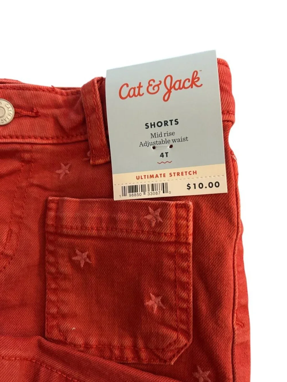 NWT Toddler Girls' 4T Americana Star Embroidered Denim Shorts - Cat & Jack